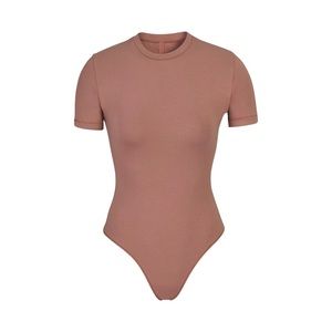 SKIMS COTTON JERSEY T-SHIRT BODYSUIT